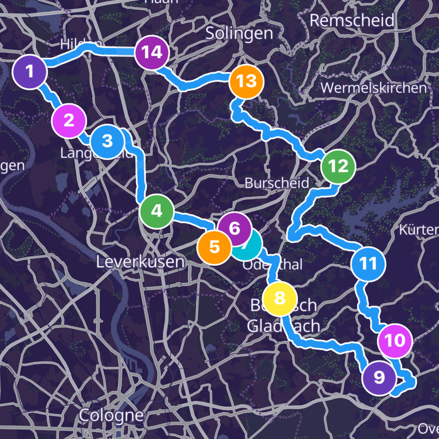 Map itinerary