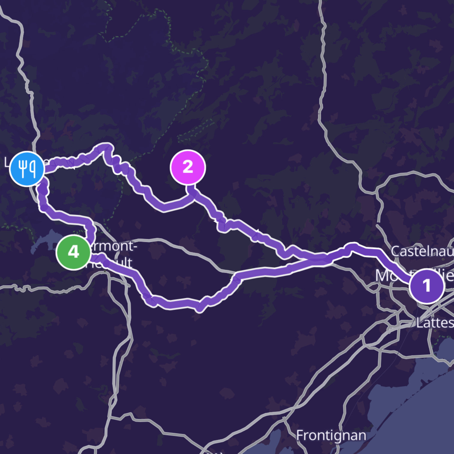 Map itinerary