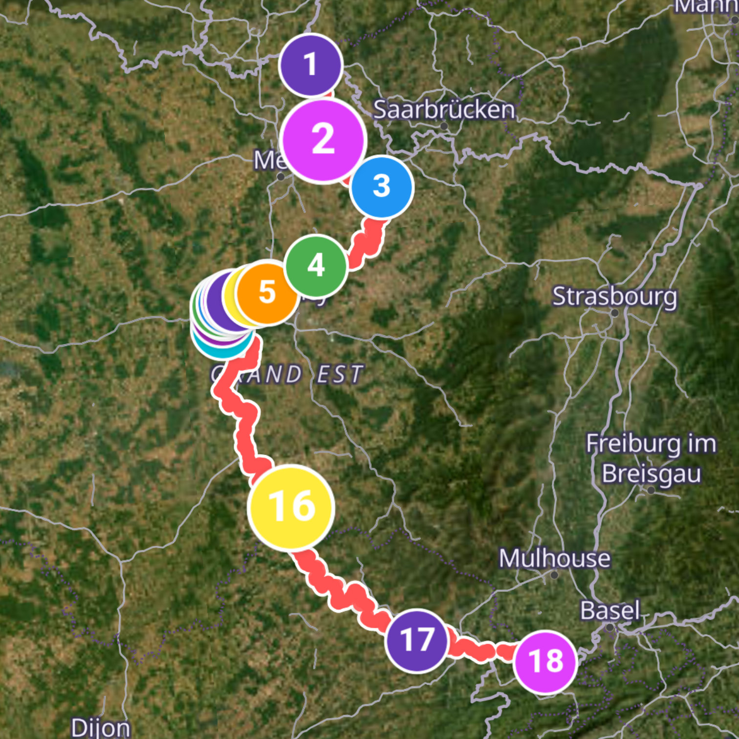 Map itinerary