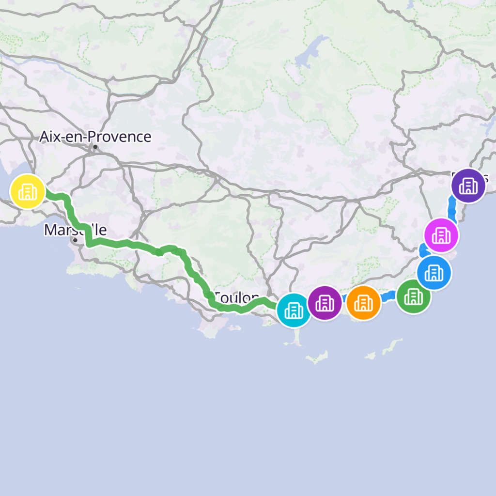 Map itinerary