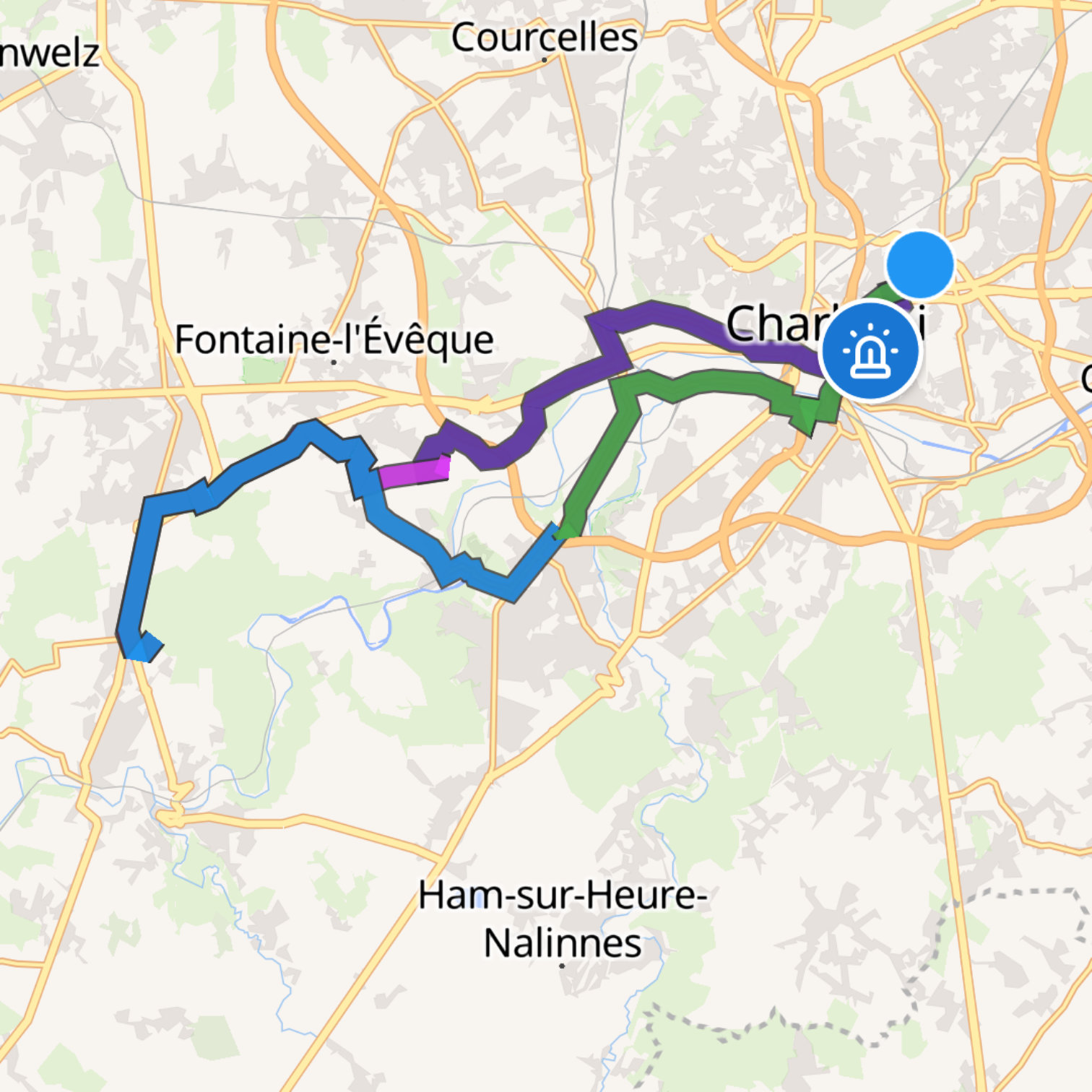 Map itinerary