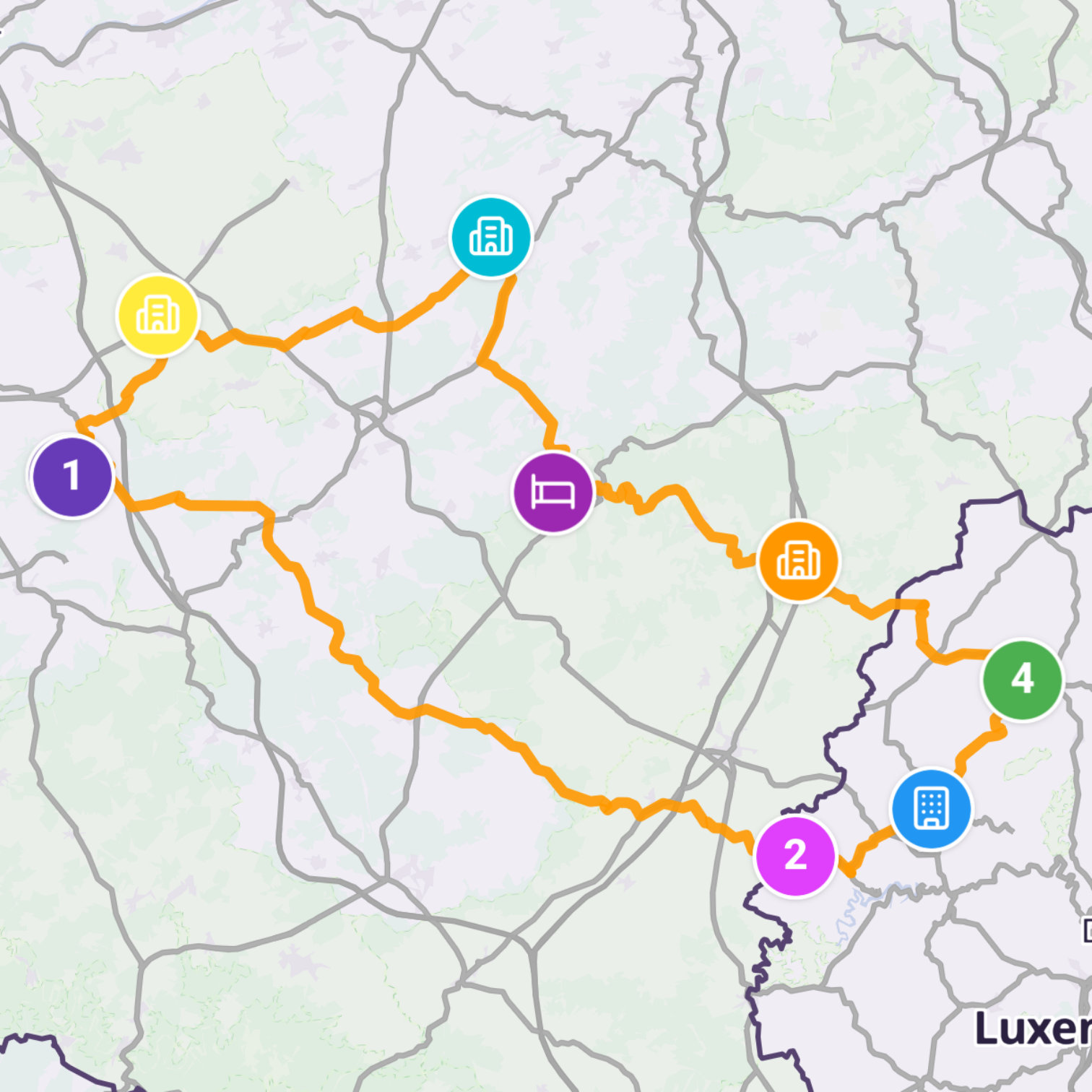 Map itinerary