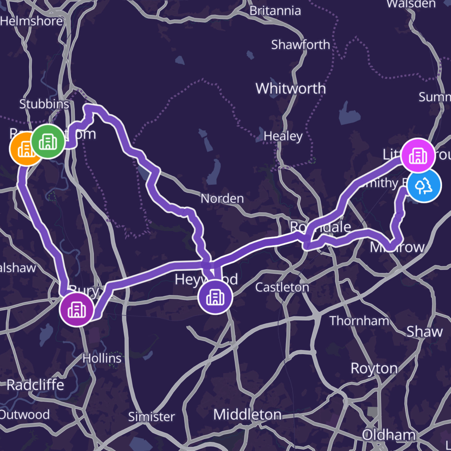 Map itinerary