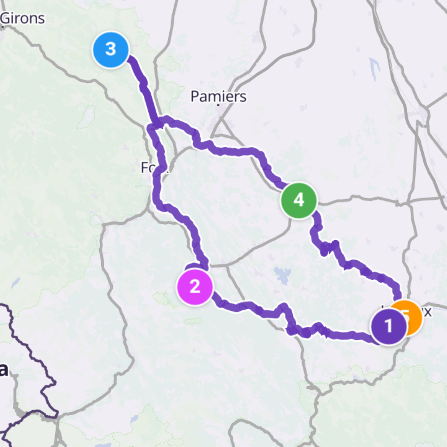 Map itinerary