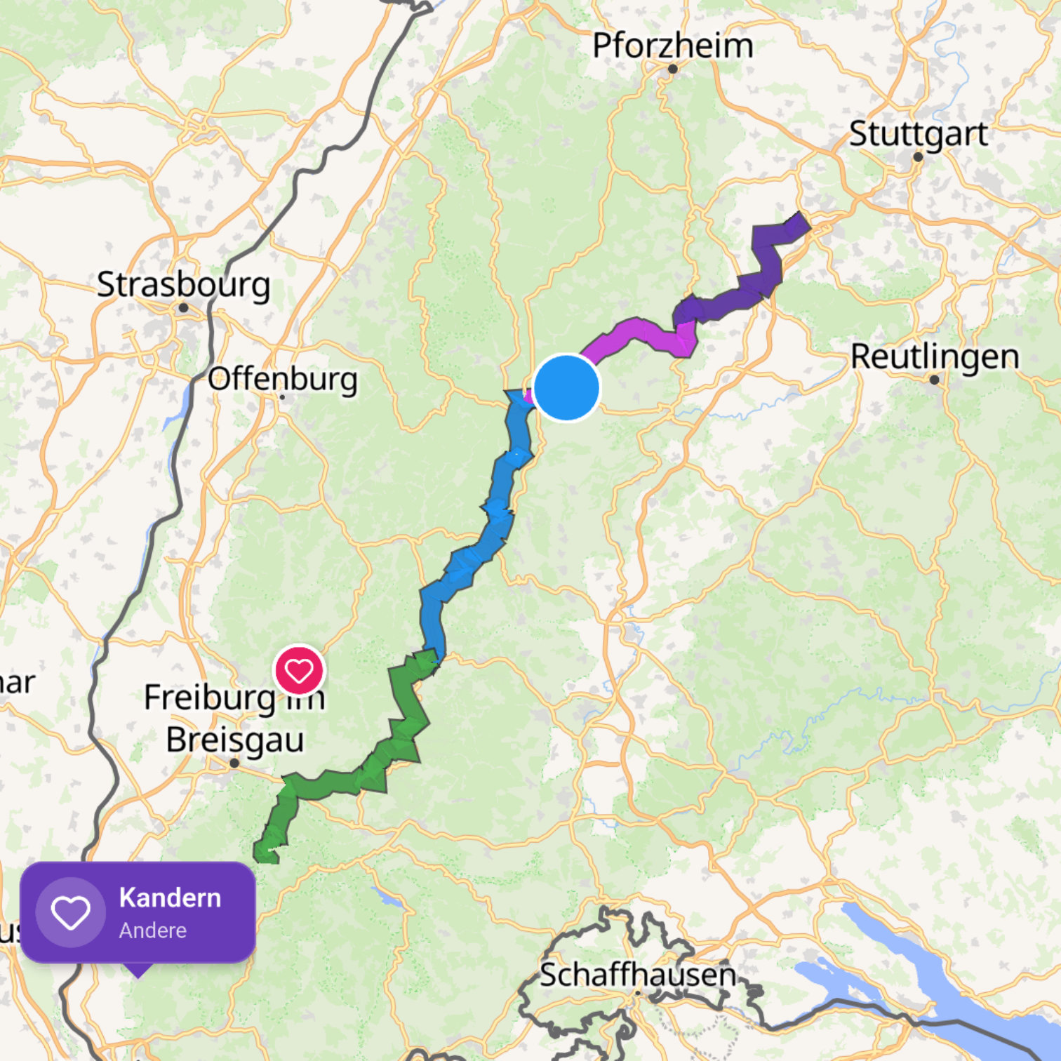 Map itinerary