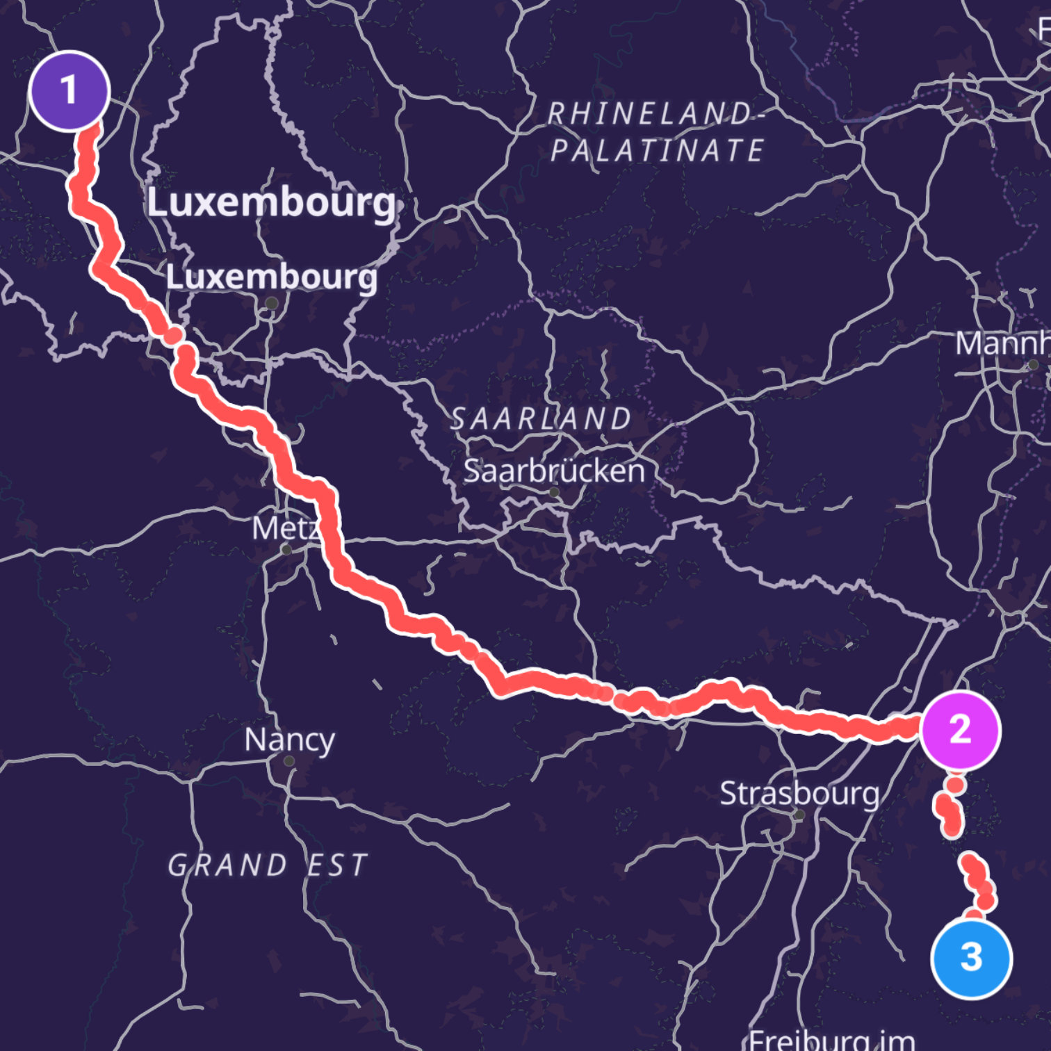 Map itinerary
