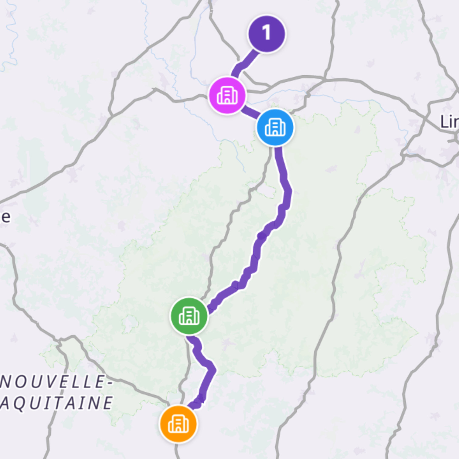 Map itinerary