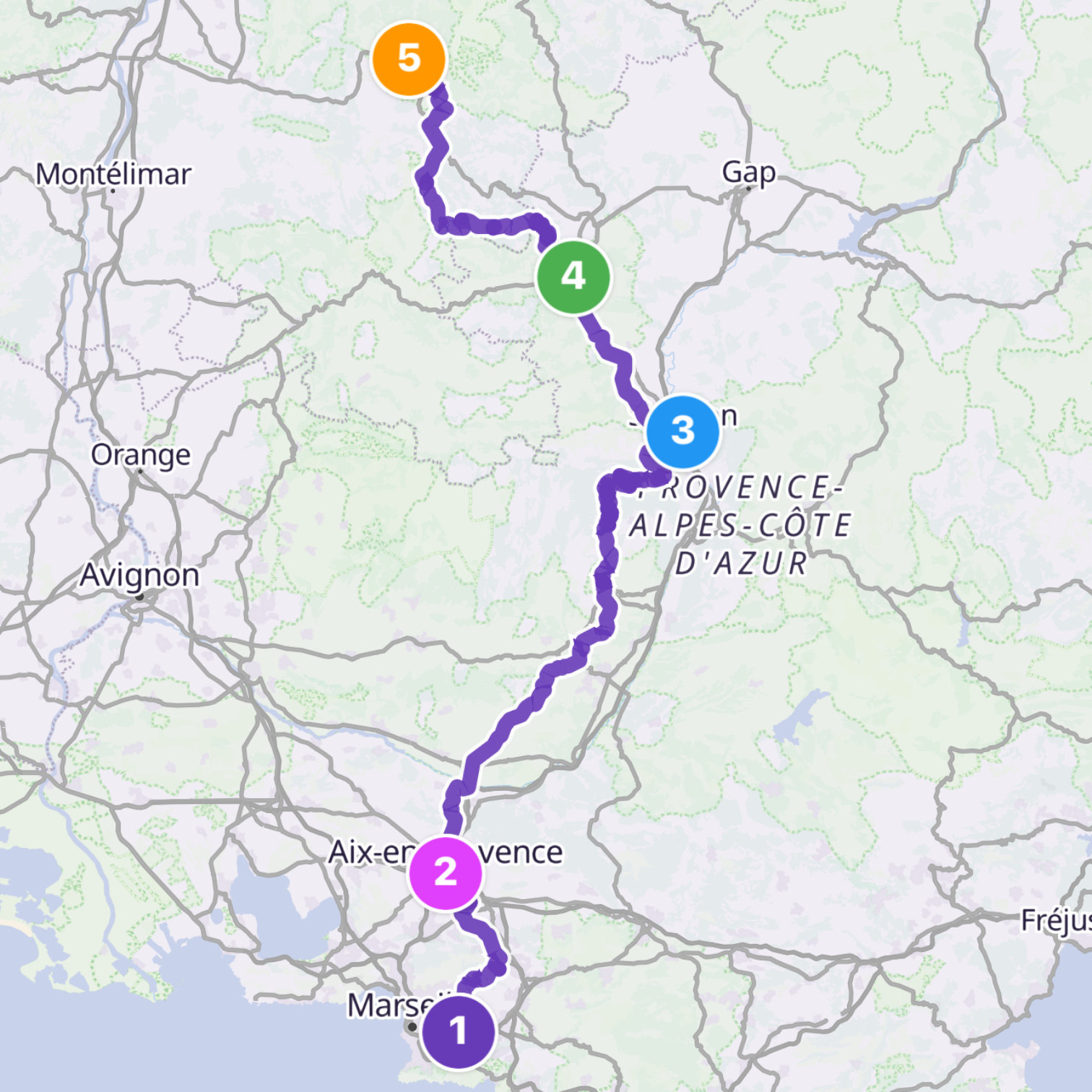 Map itinerary