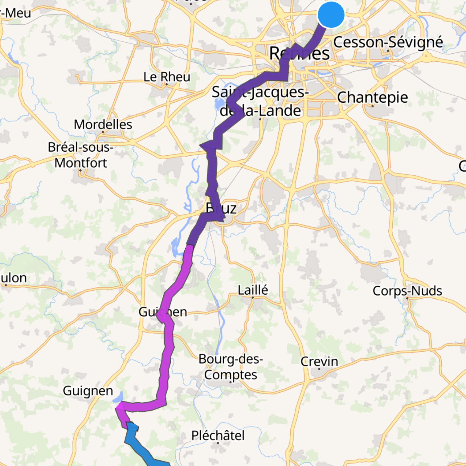Map itinerary