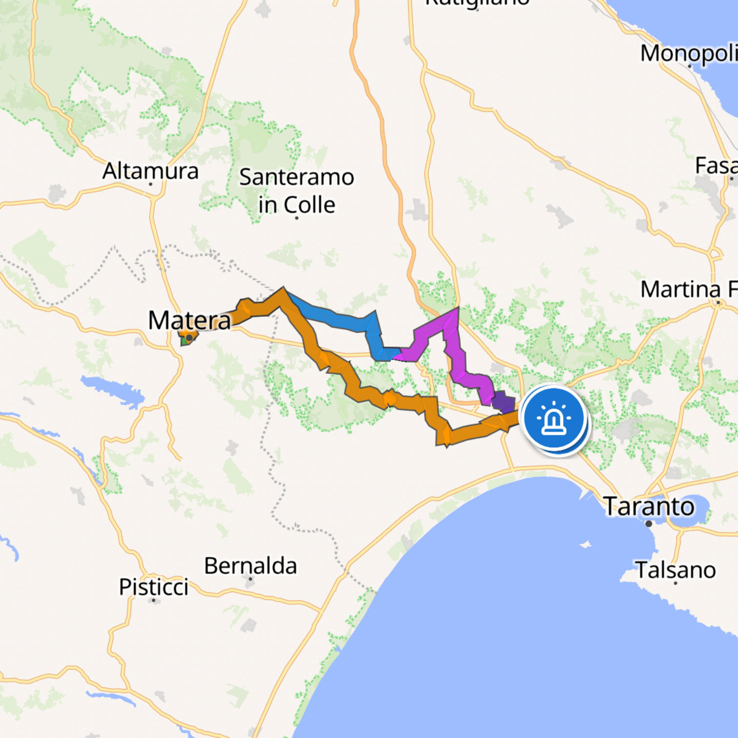 Map itinerary