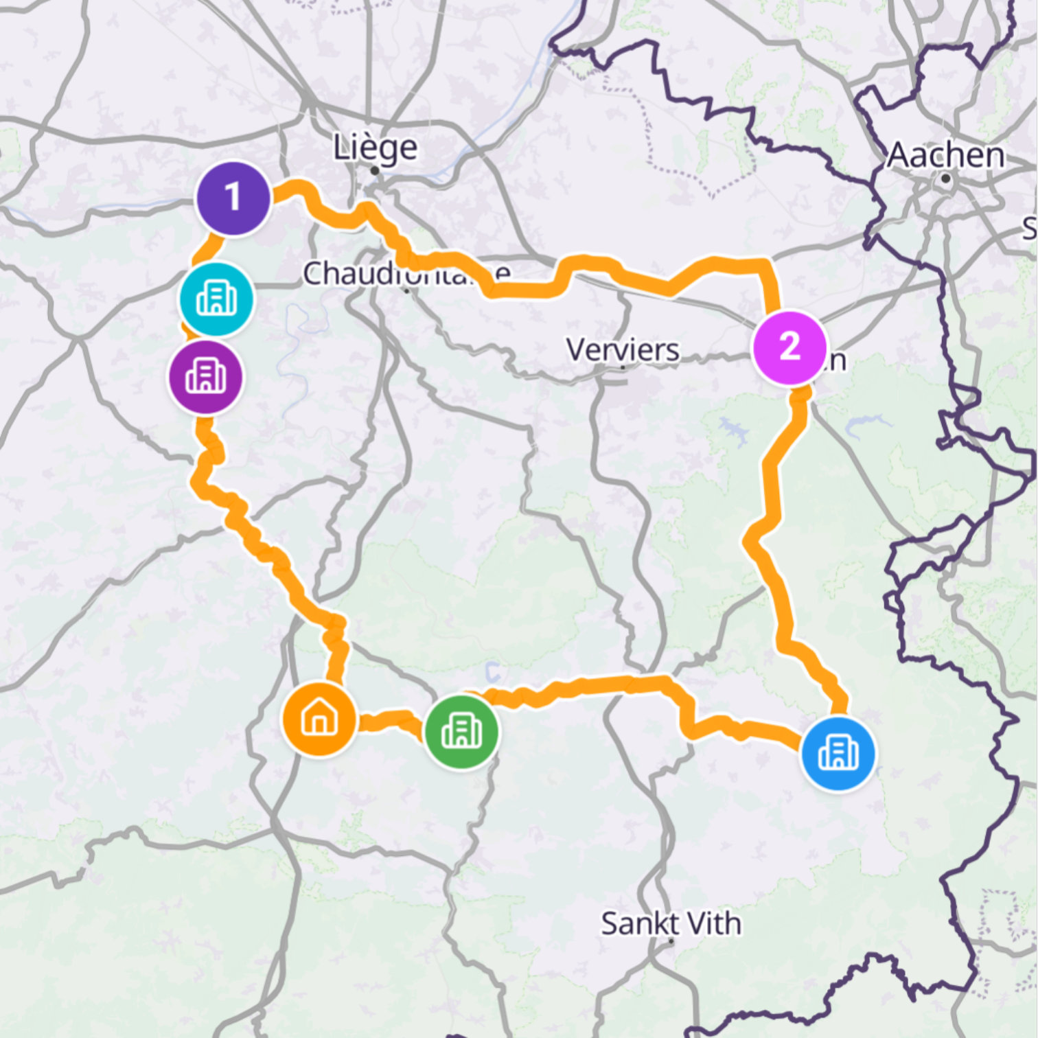 Map itinerary