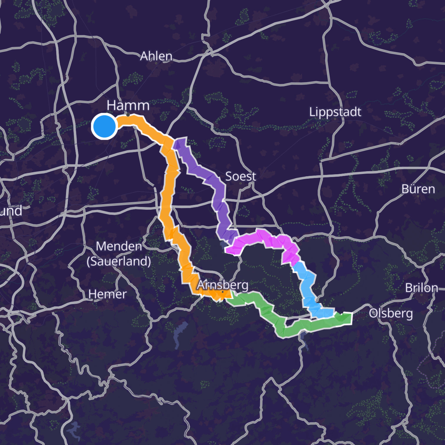 Map itinerary
