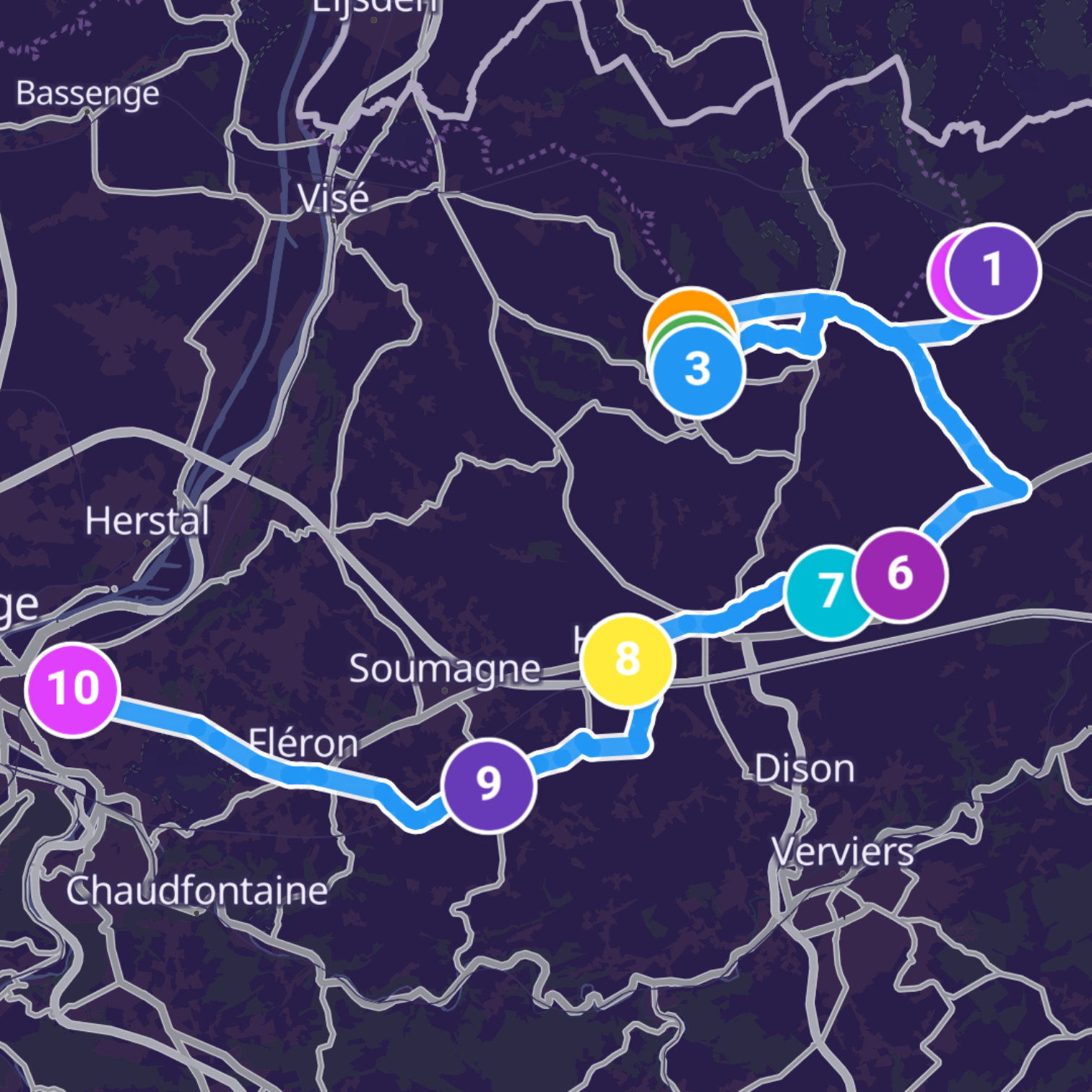 Map itinerary