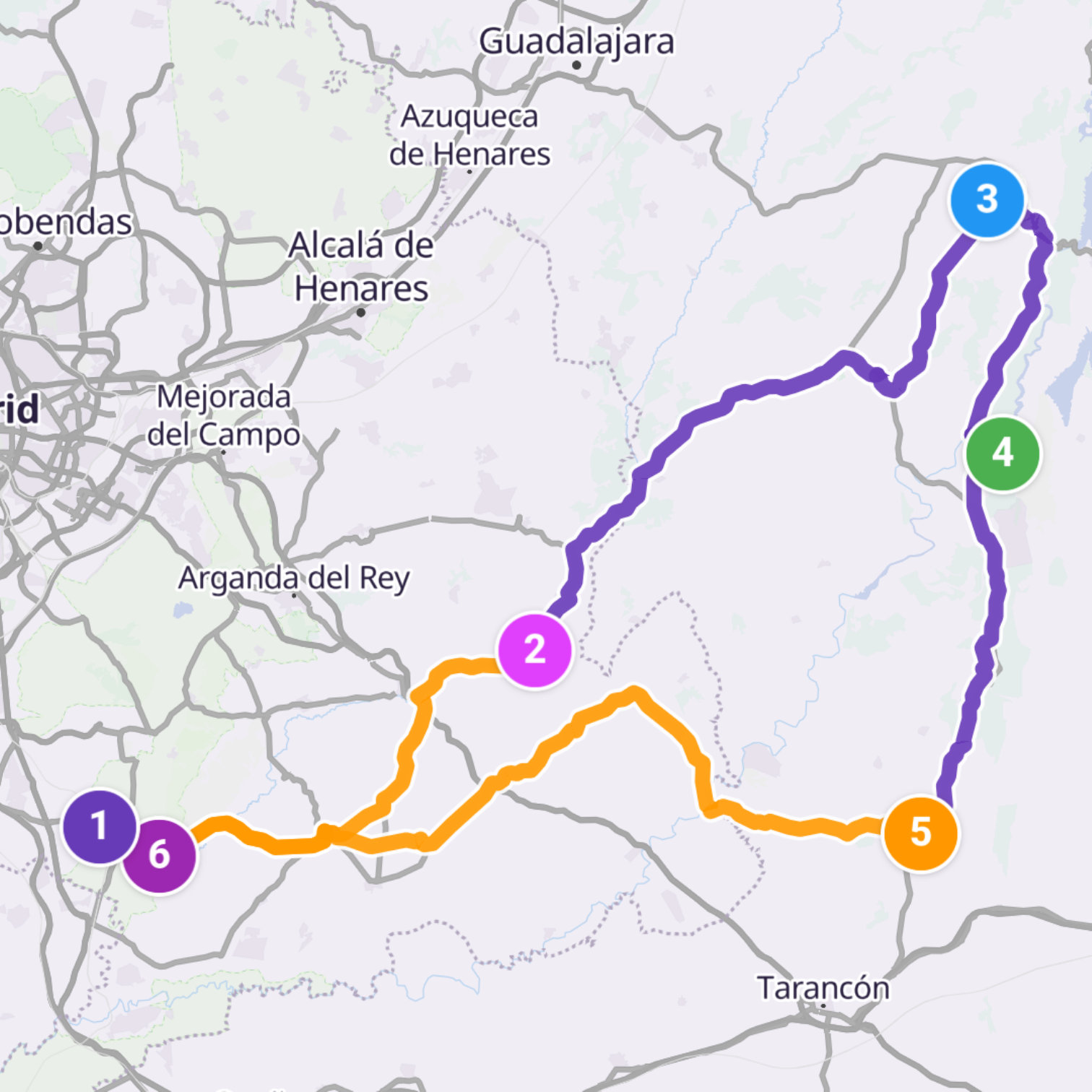 Map itinerary