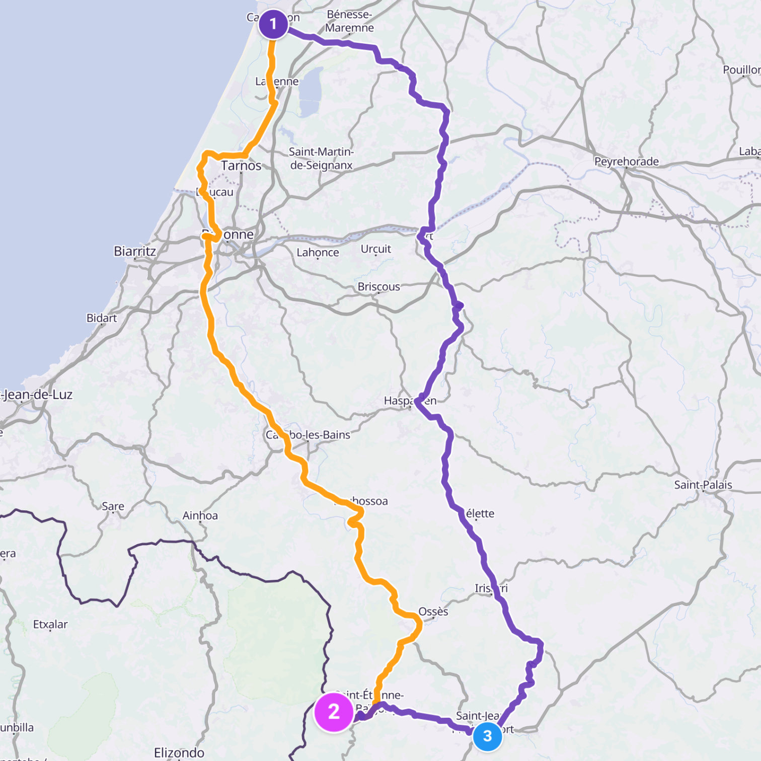 Map itinerary