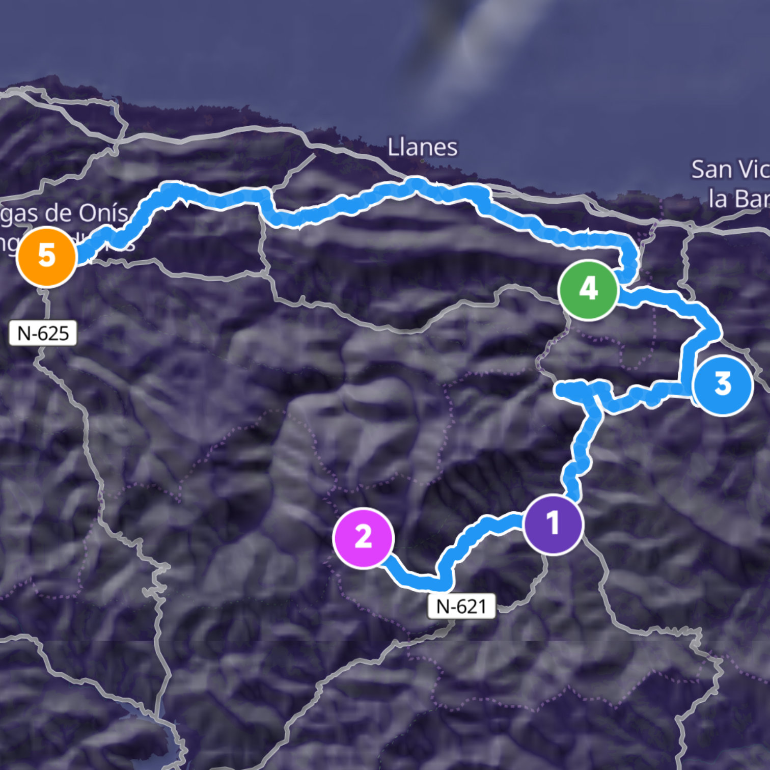 Map itinerary