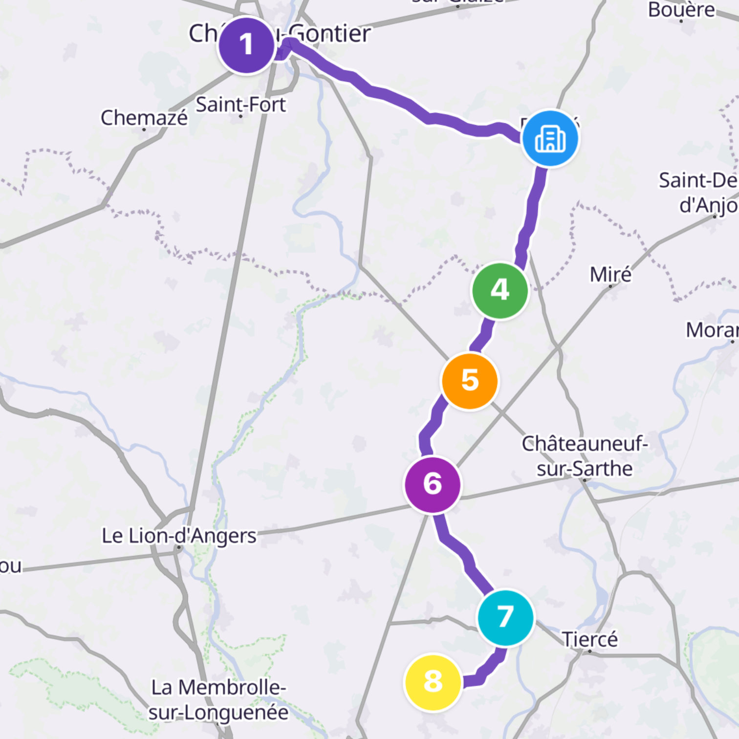 Map itinerary