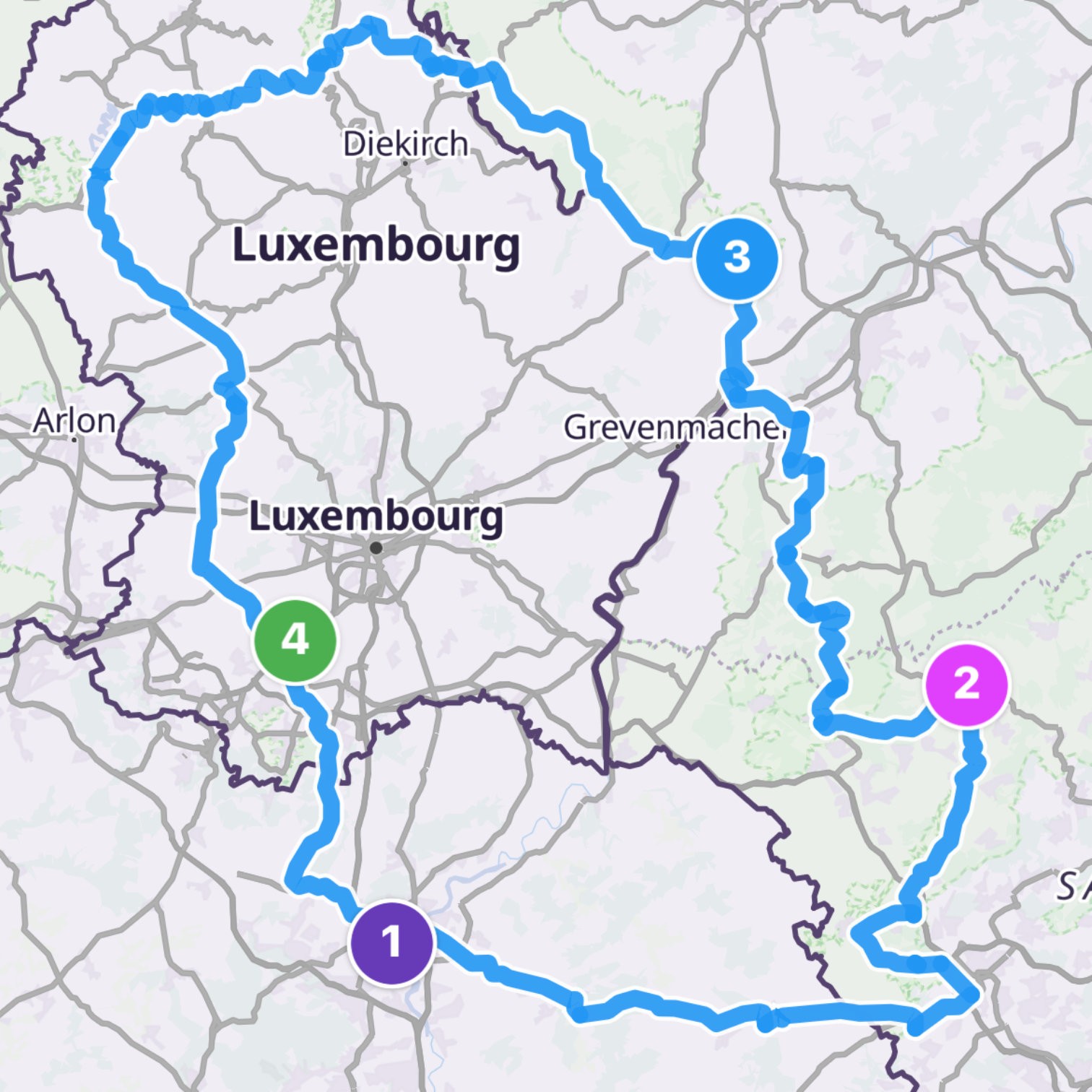 Map itinerary