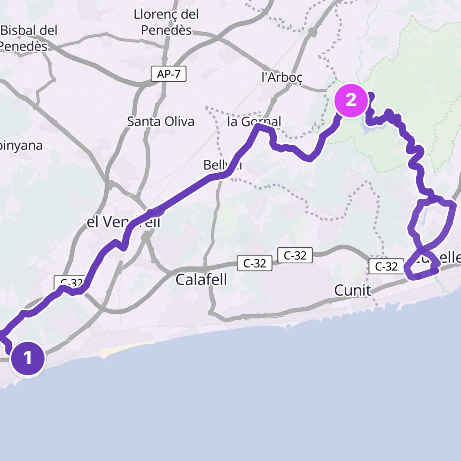 Map itinerary