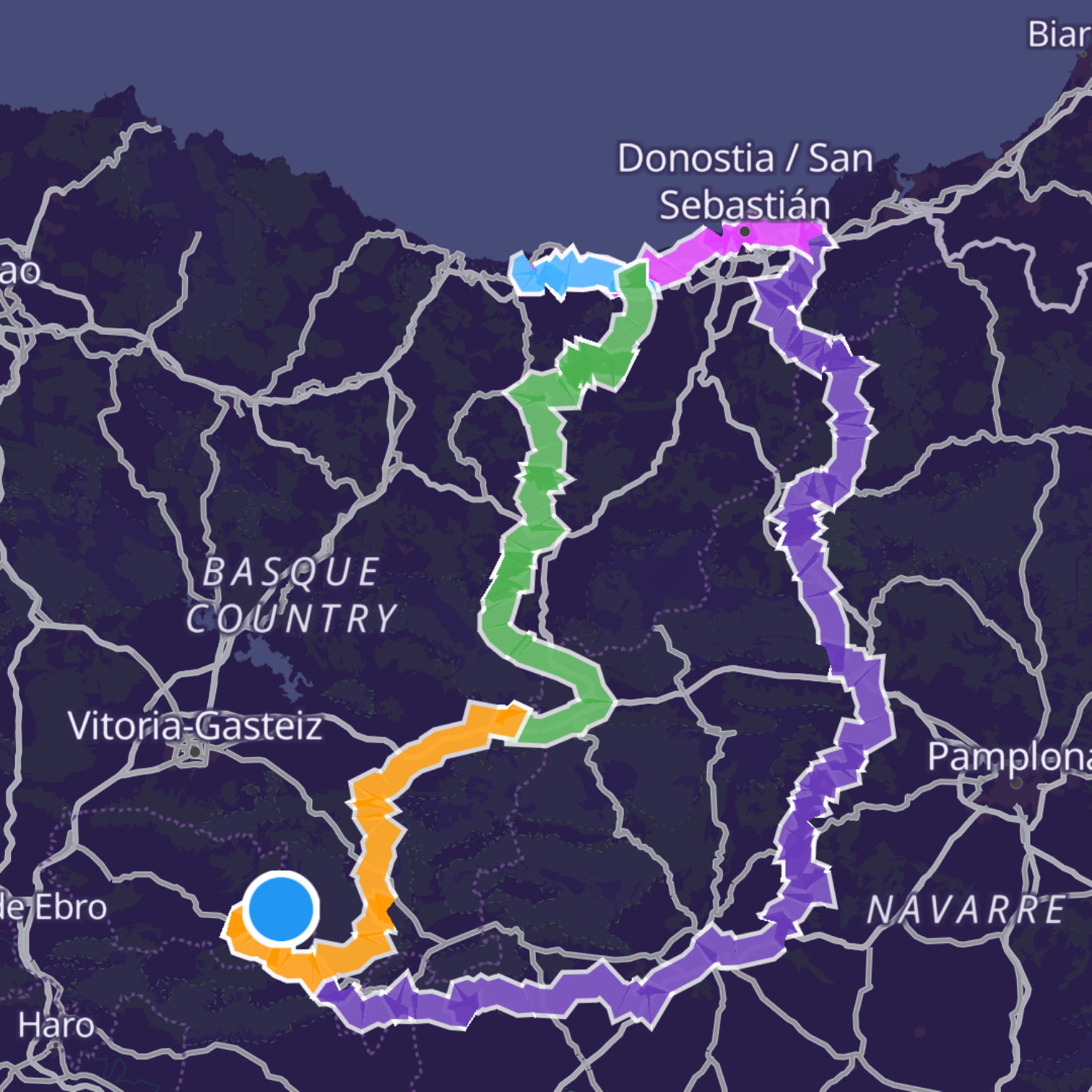 Map itinerary