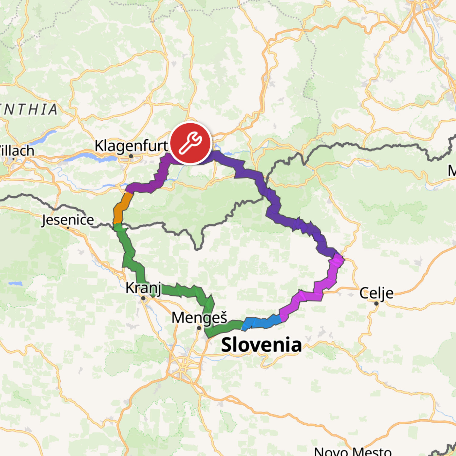 Map itinerary
