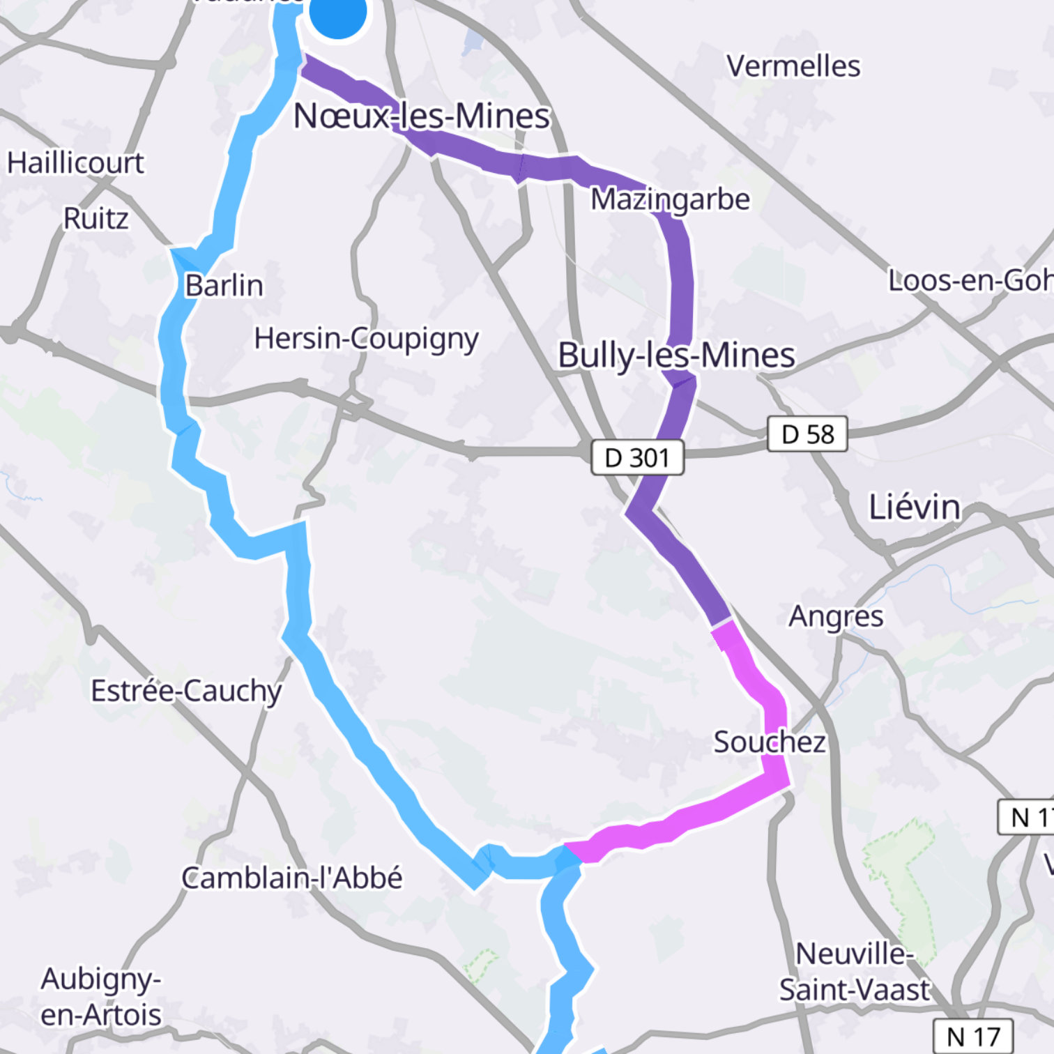 Map itinerary