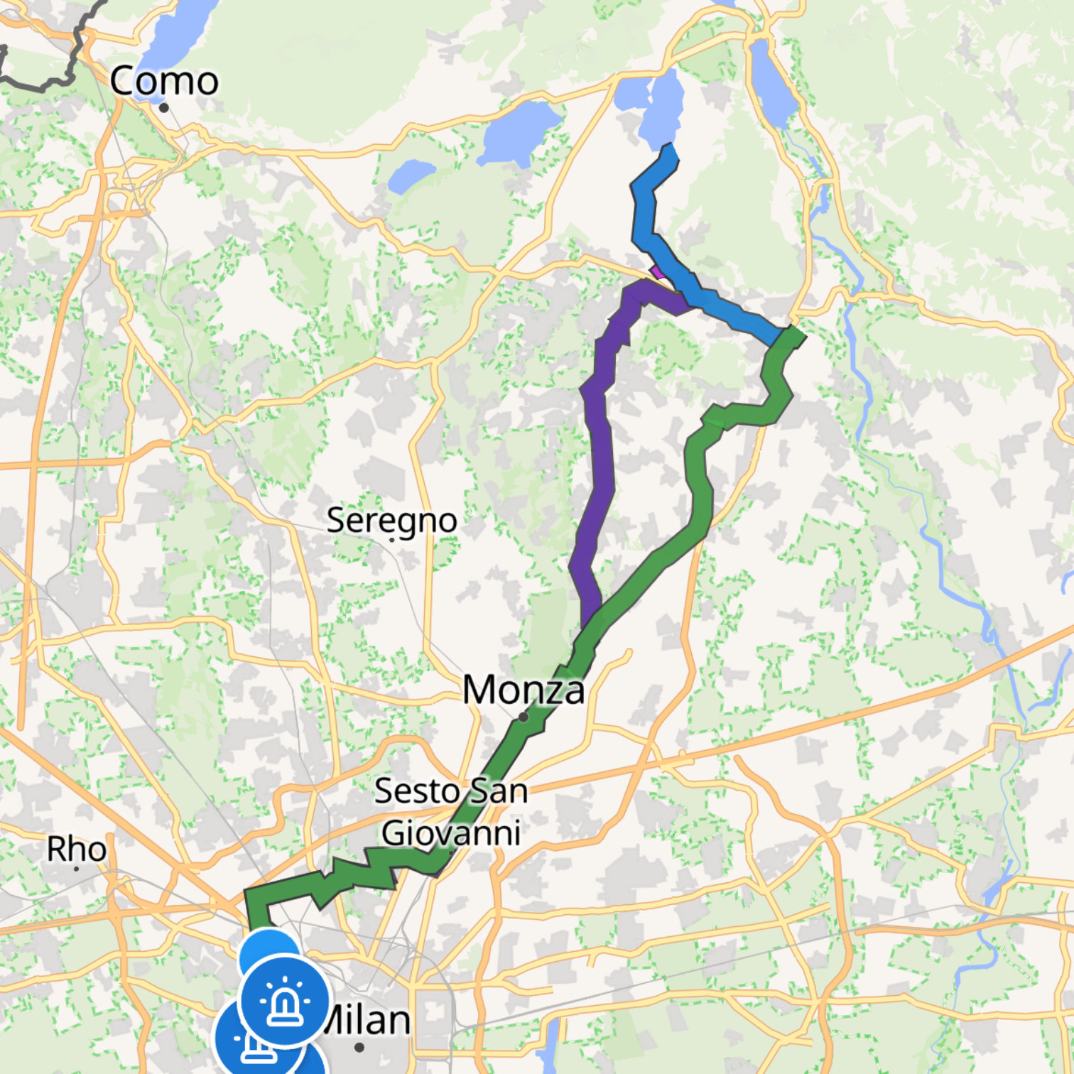 Map itinerary
