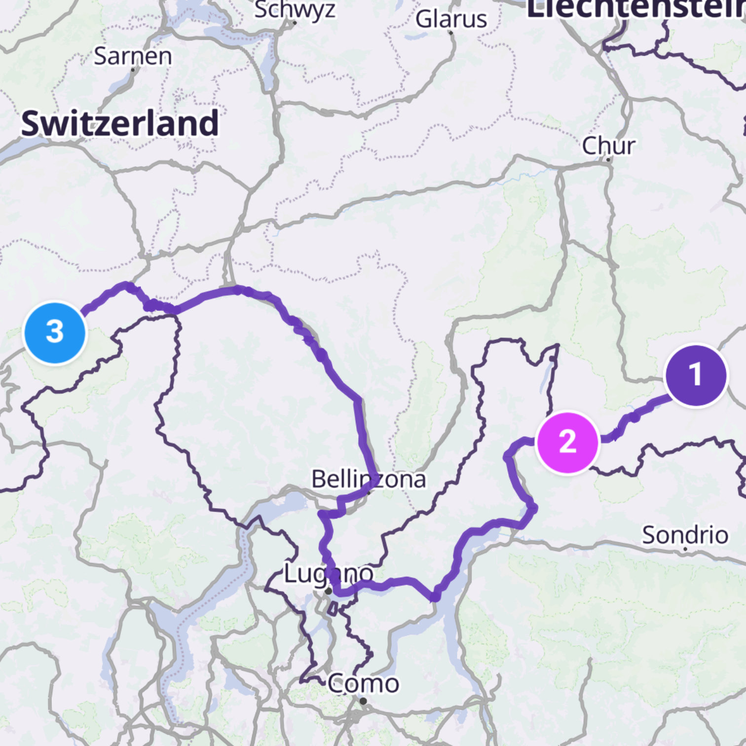 Map itinerary
