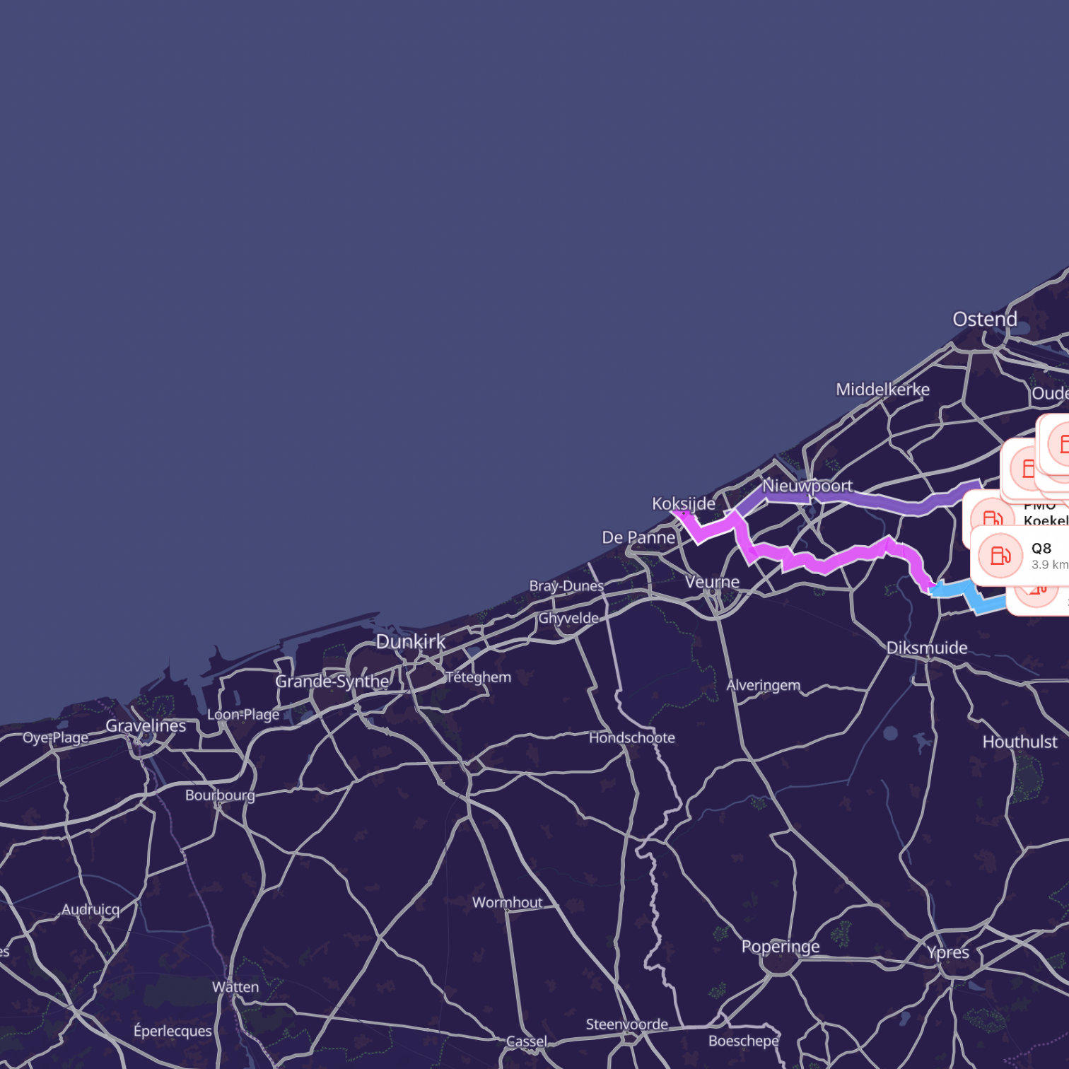Map itinerary