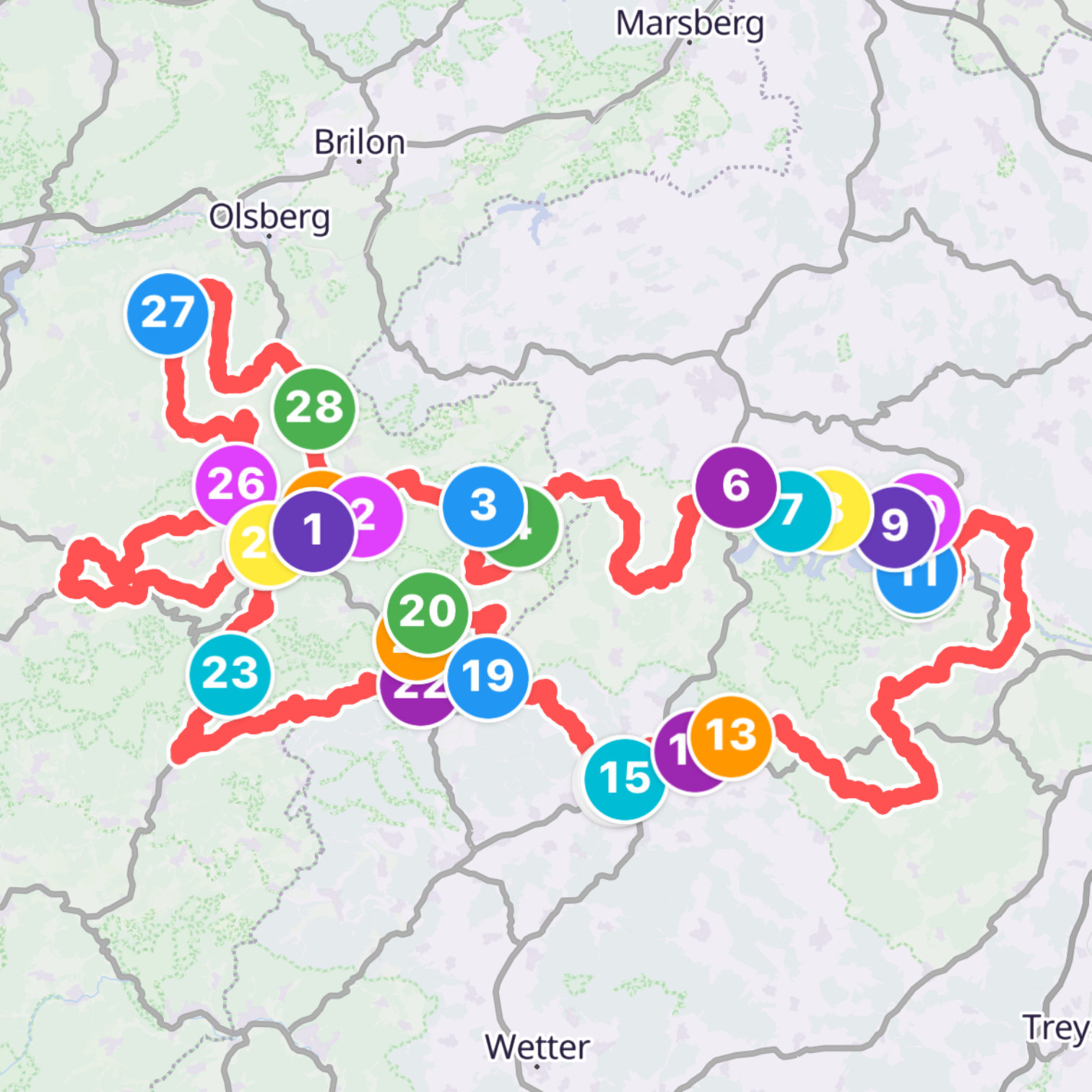 Map itinerary