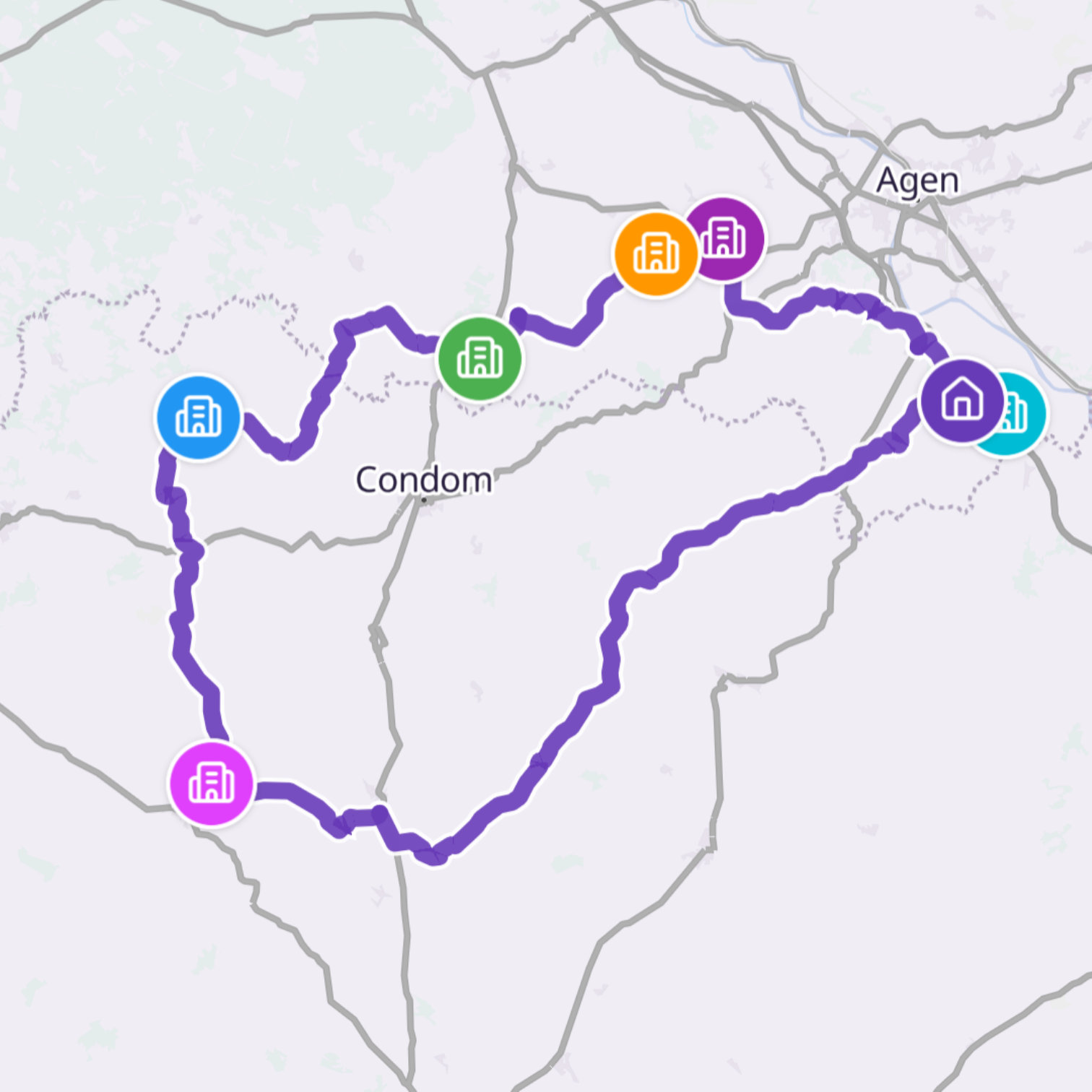 Map itinerary