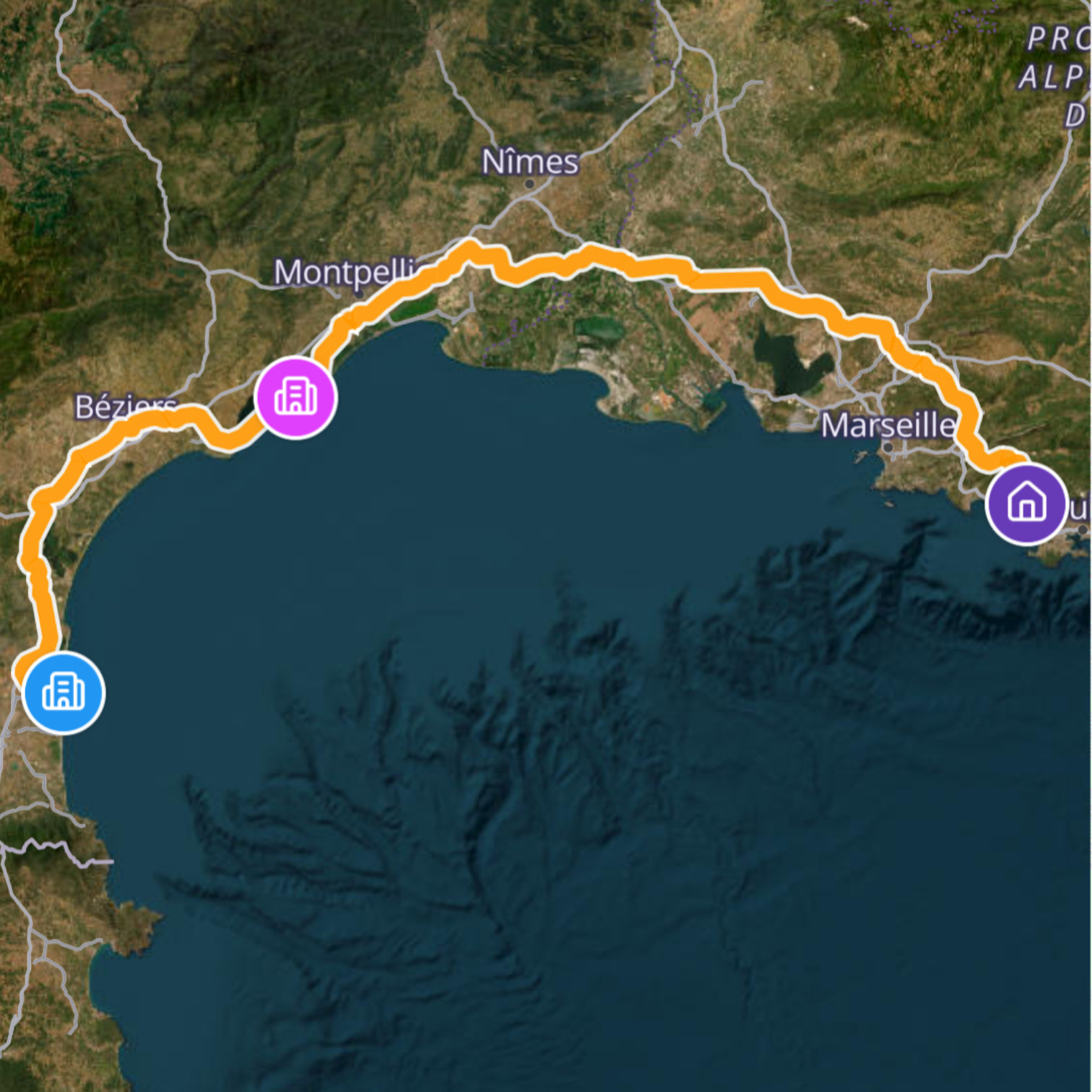 Map itinerary