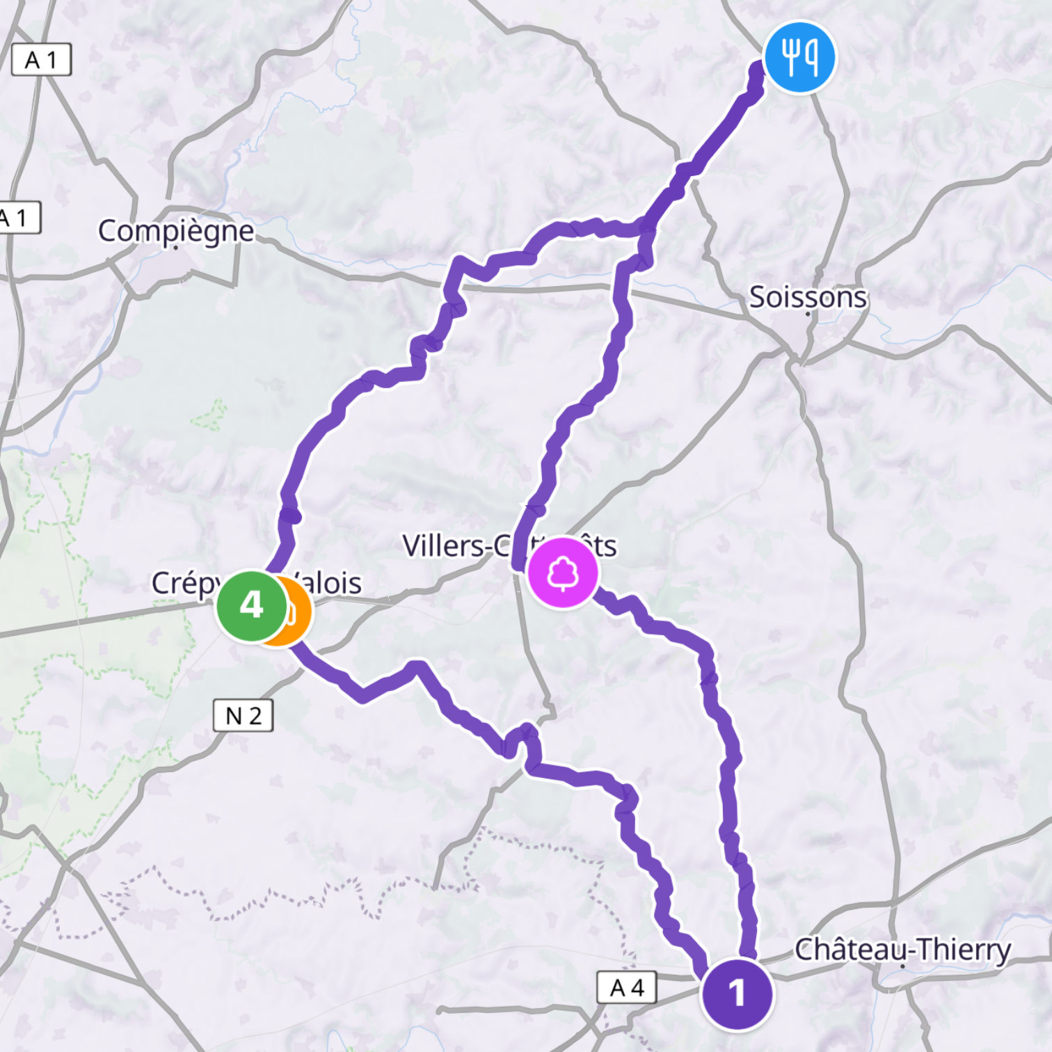 Map itinerary