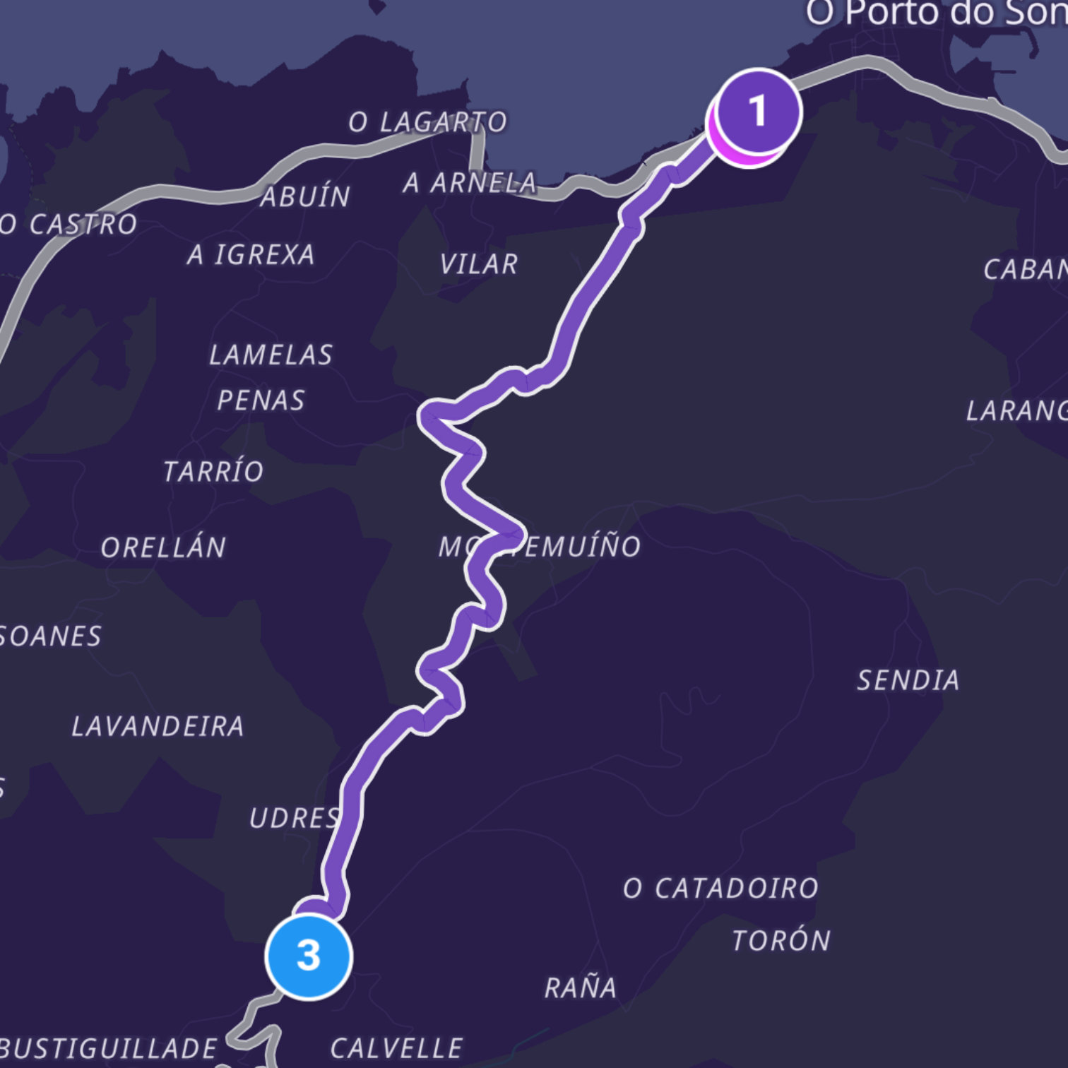 Map itinerary