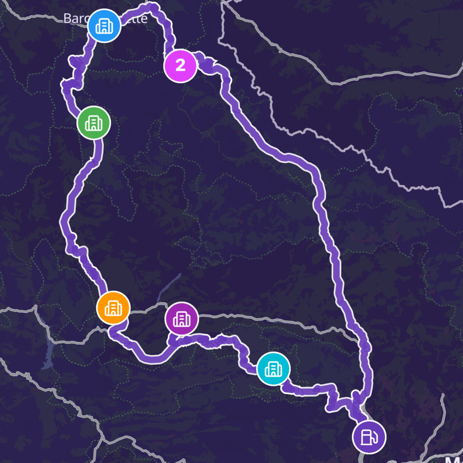 Map itinerary