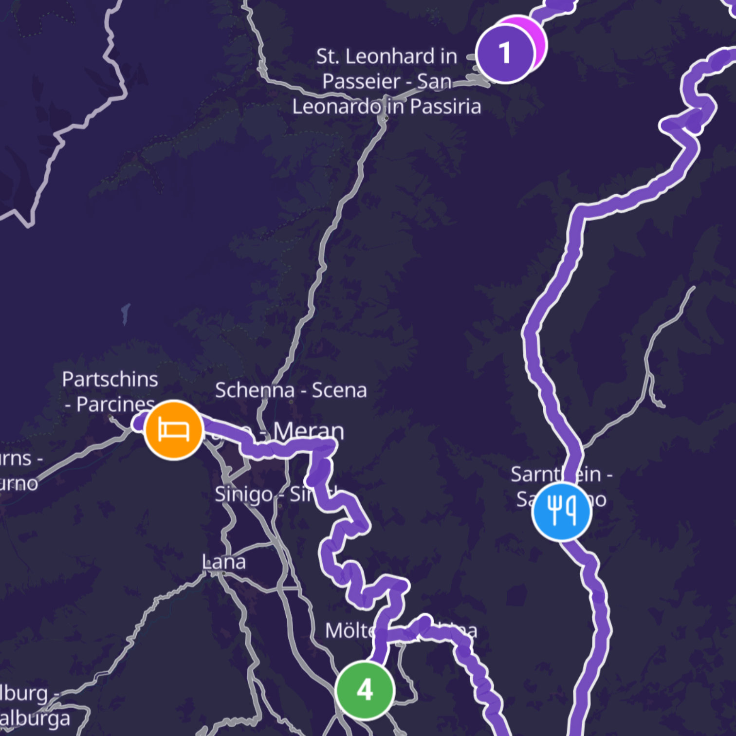 Map itinerary