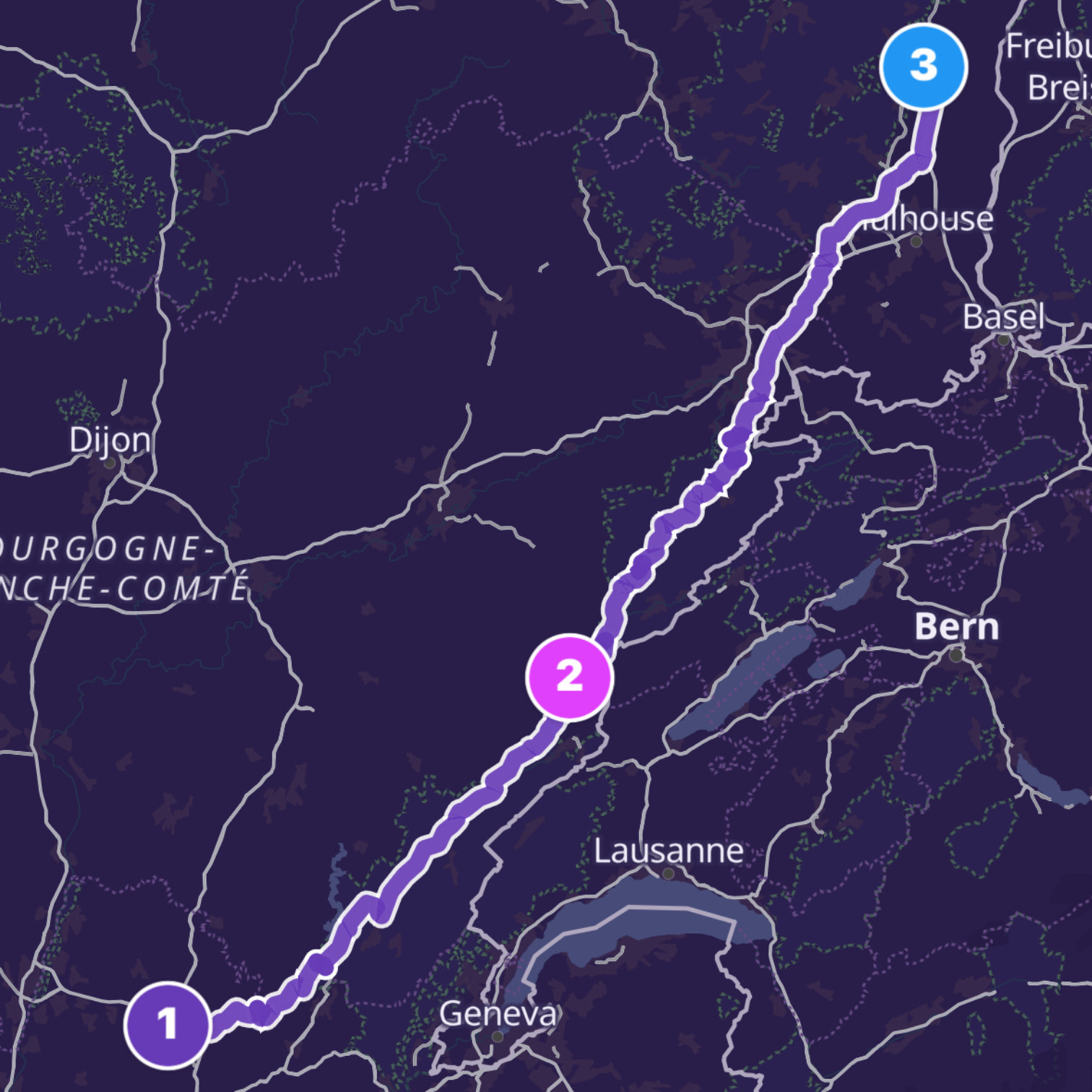 Map itinerary