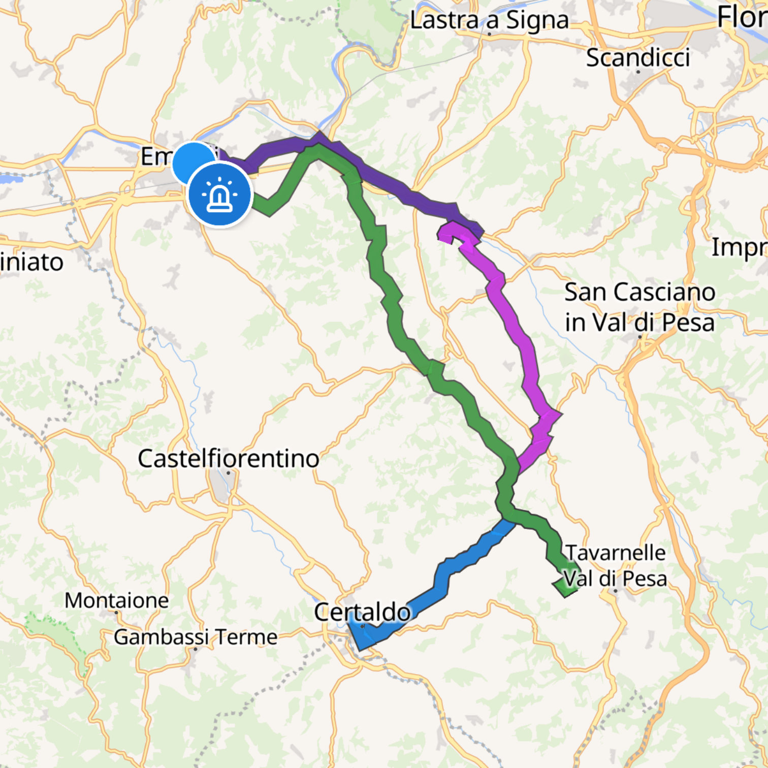 Map itinerary