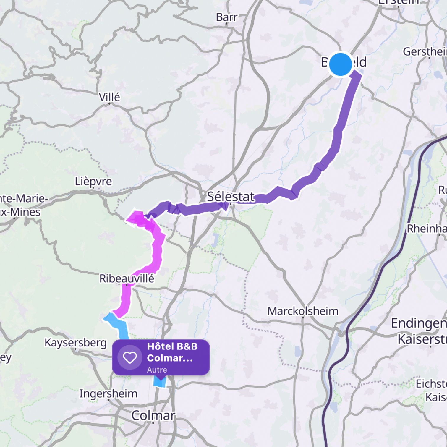 Map itinerary