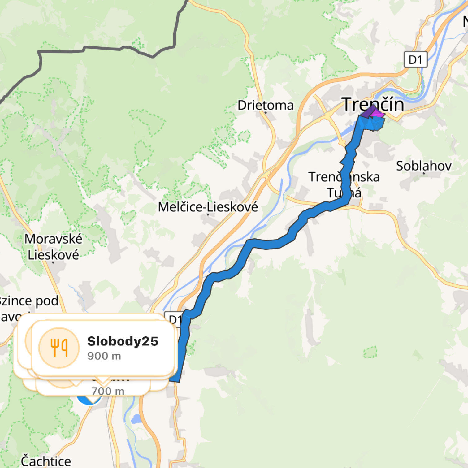 Map itinerary