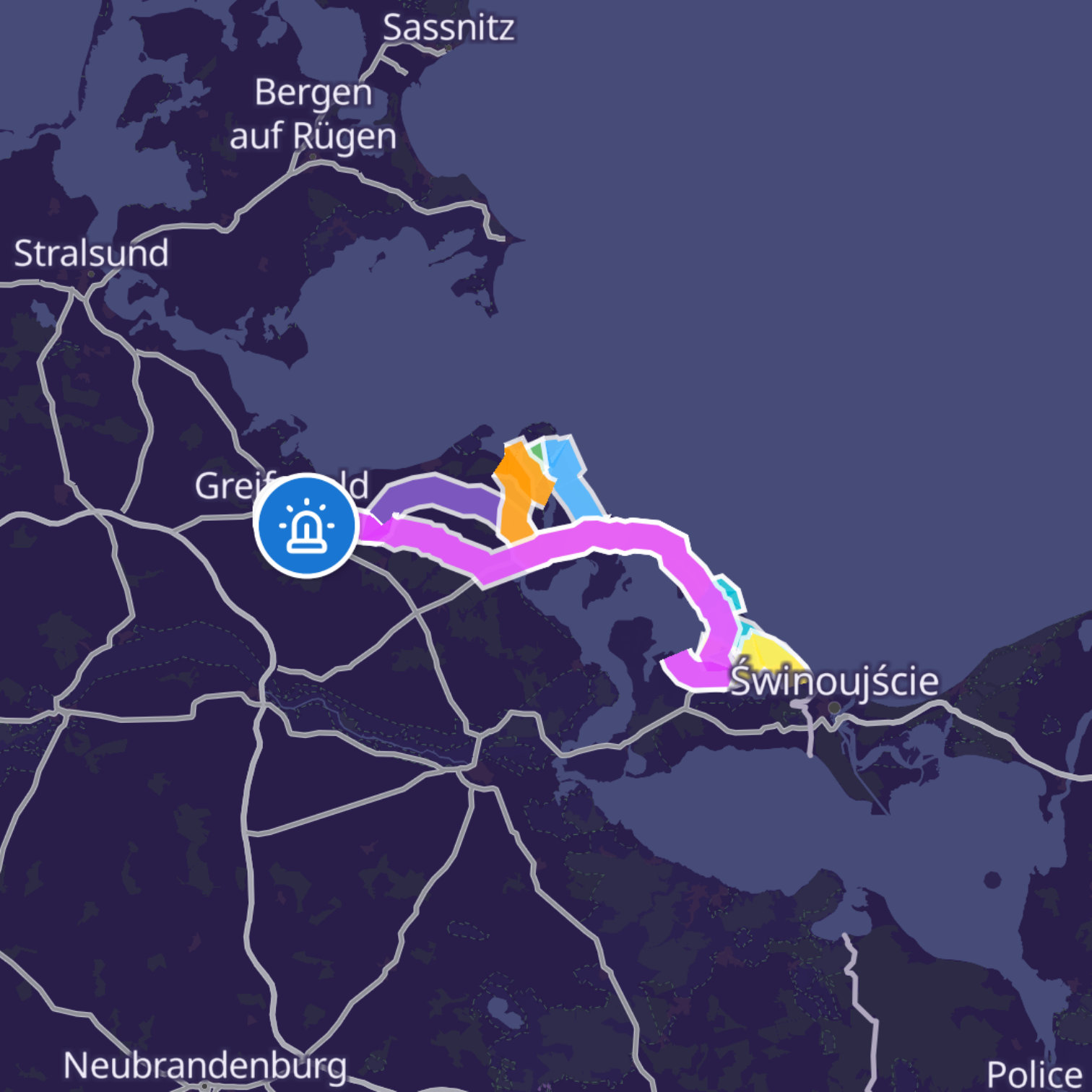 Map itinerary