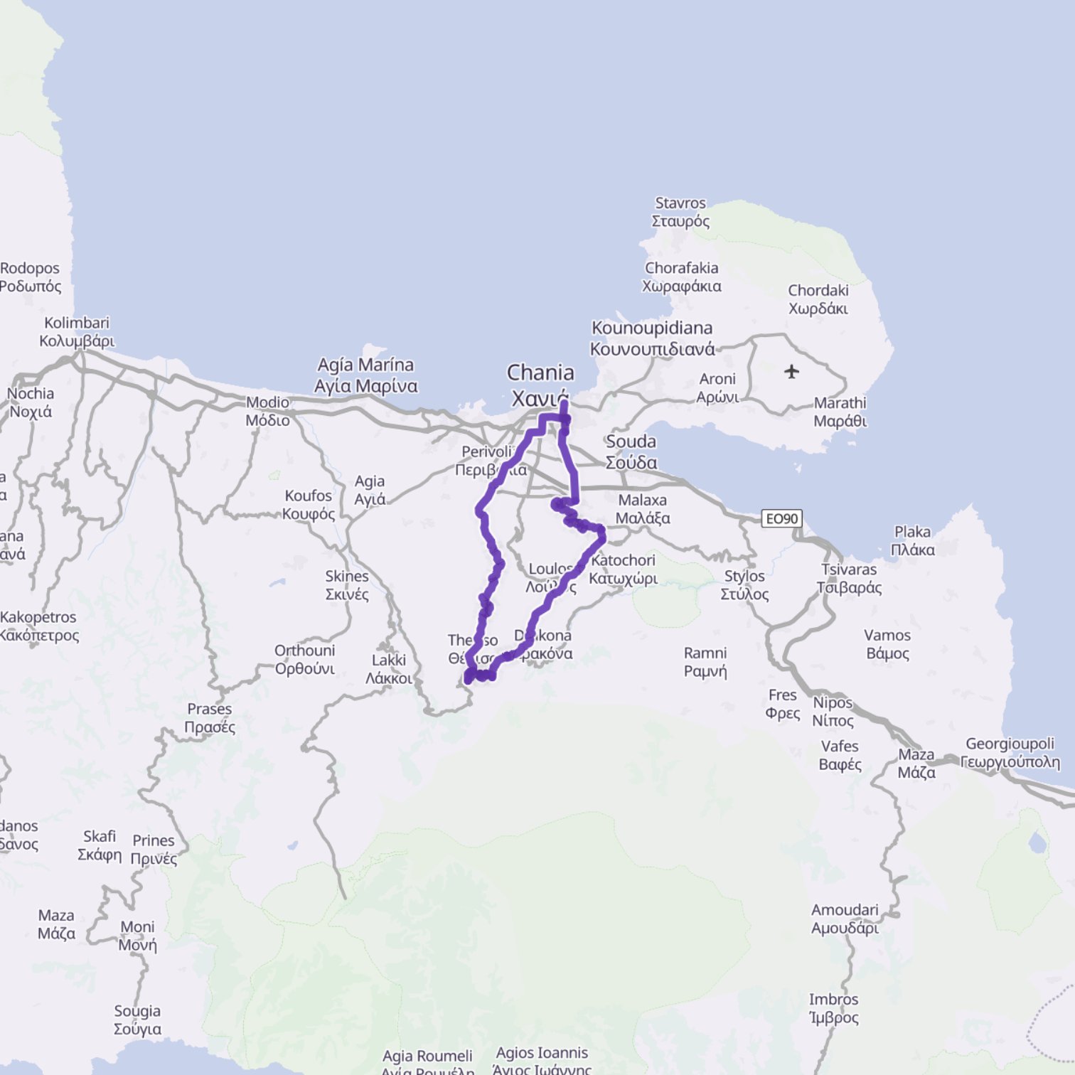 Map itinerary