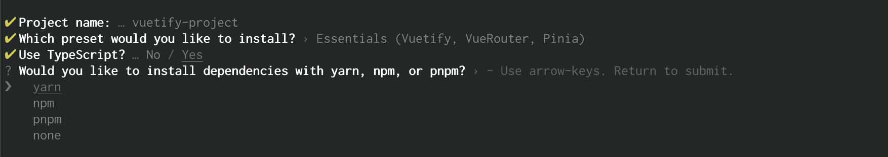 Exploring Vuetify 3: installing dependencies