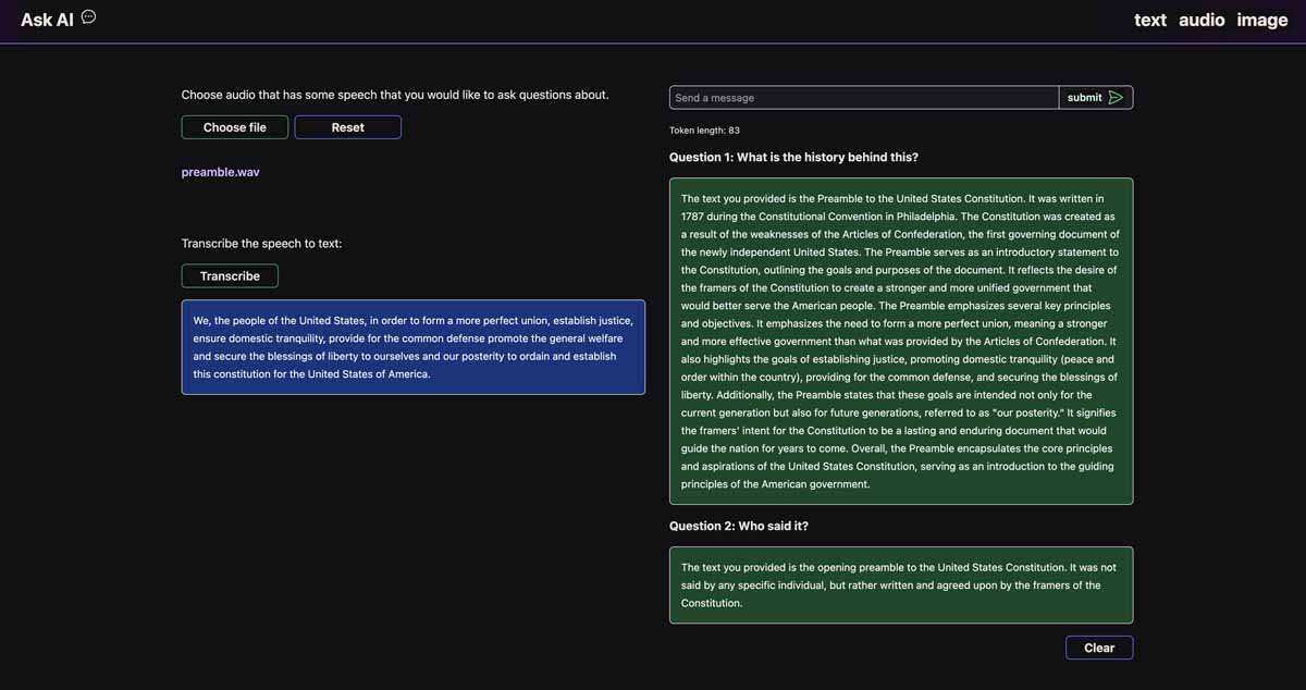 AI Audio analysis for a Vue app