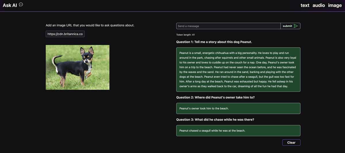 AI Image analysis for a Vue app