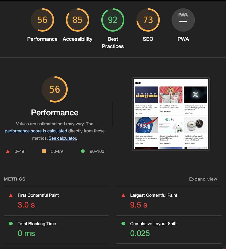 desktop performance score