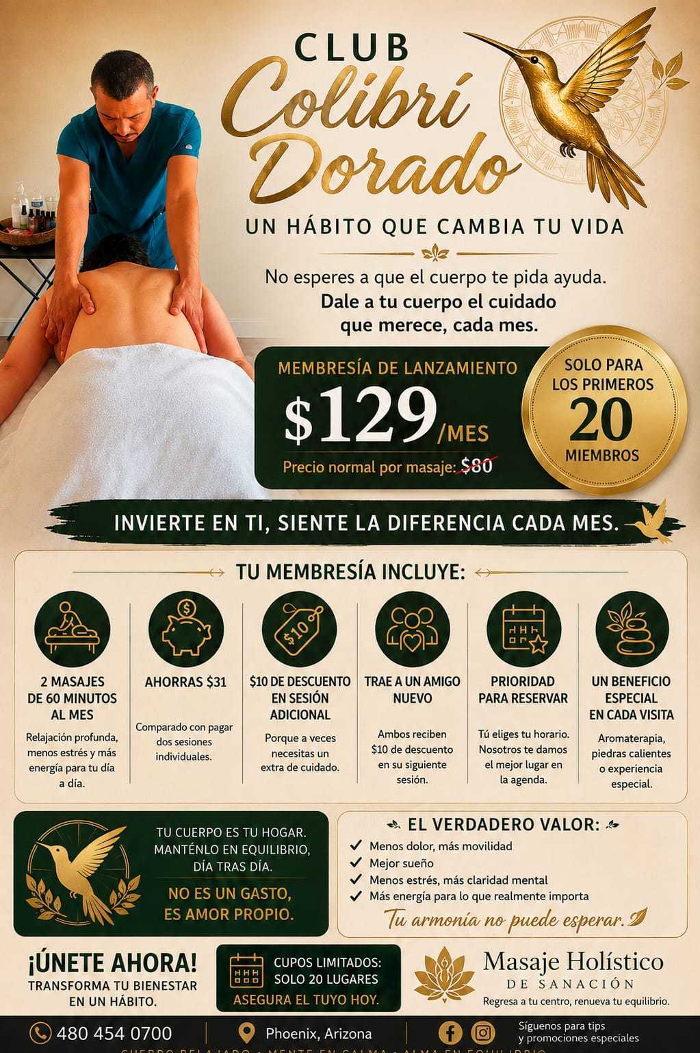  $129 Especial Membresía / $129 Membership Special