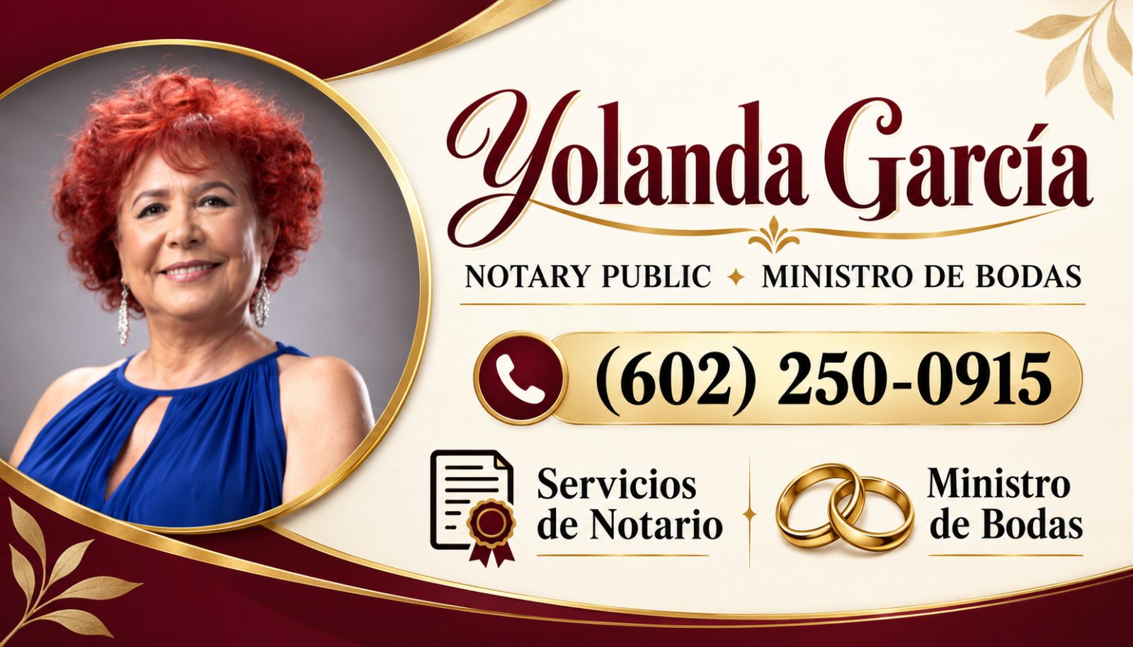 Yolanda García - Servicios de Notario y Ministro de Bodas