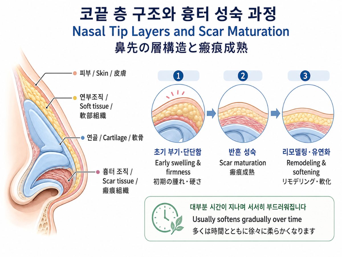 Why is the nasal tip firm after rhinoplasty?