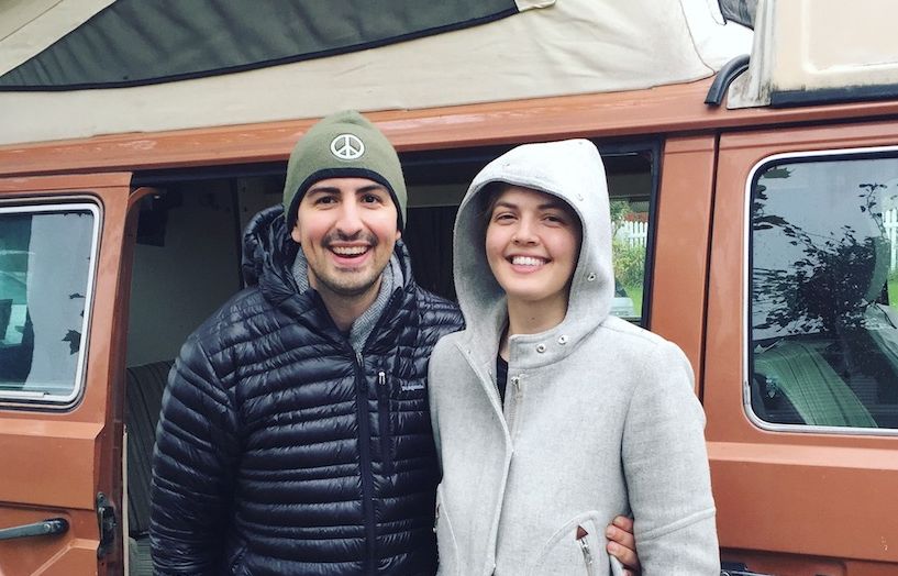 Sarah and I with the van
